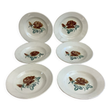 6 old Digoin soup plates