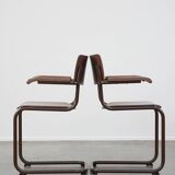 Set of 2 Thonet model S43 dining/side chairs with armrests