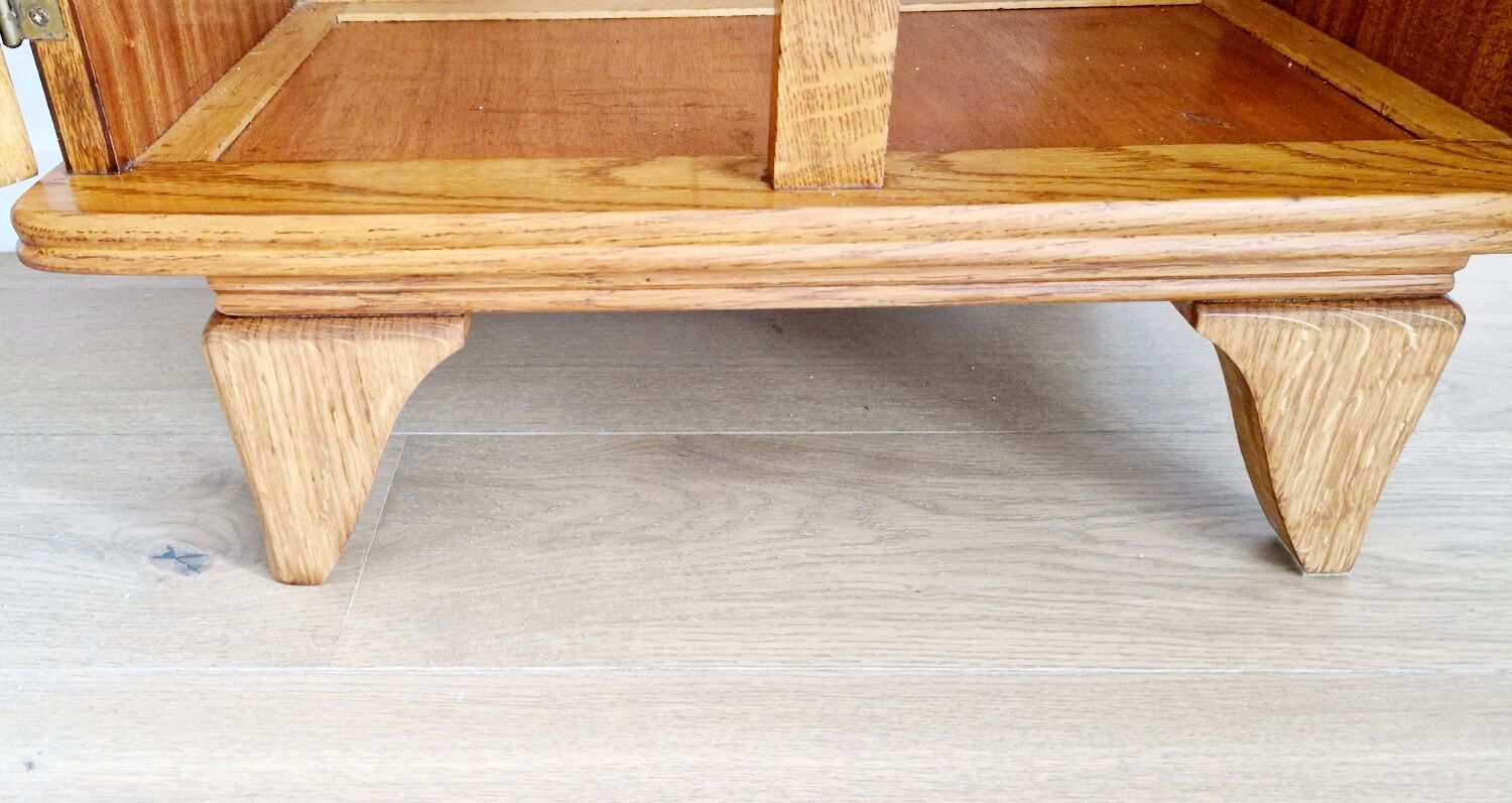 Low sideboard 2 doors art deco oak