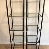 Pair of metal shelves by Guy Lefèvre for Maison Jansen 70s