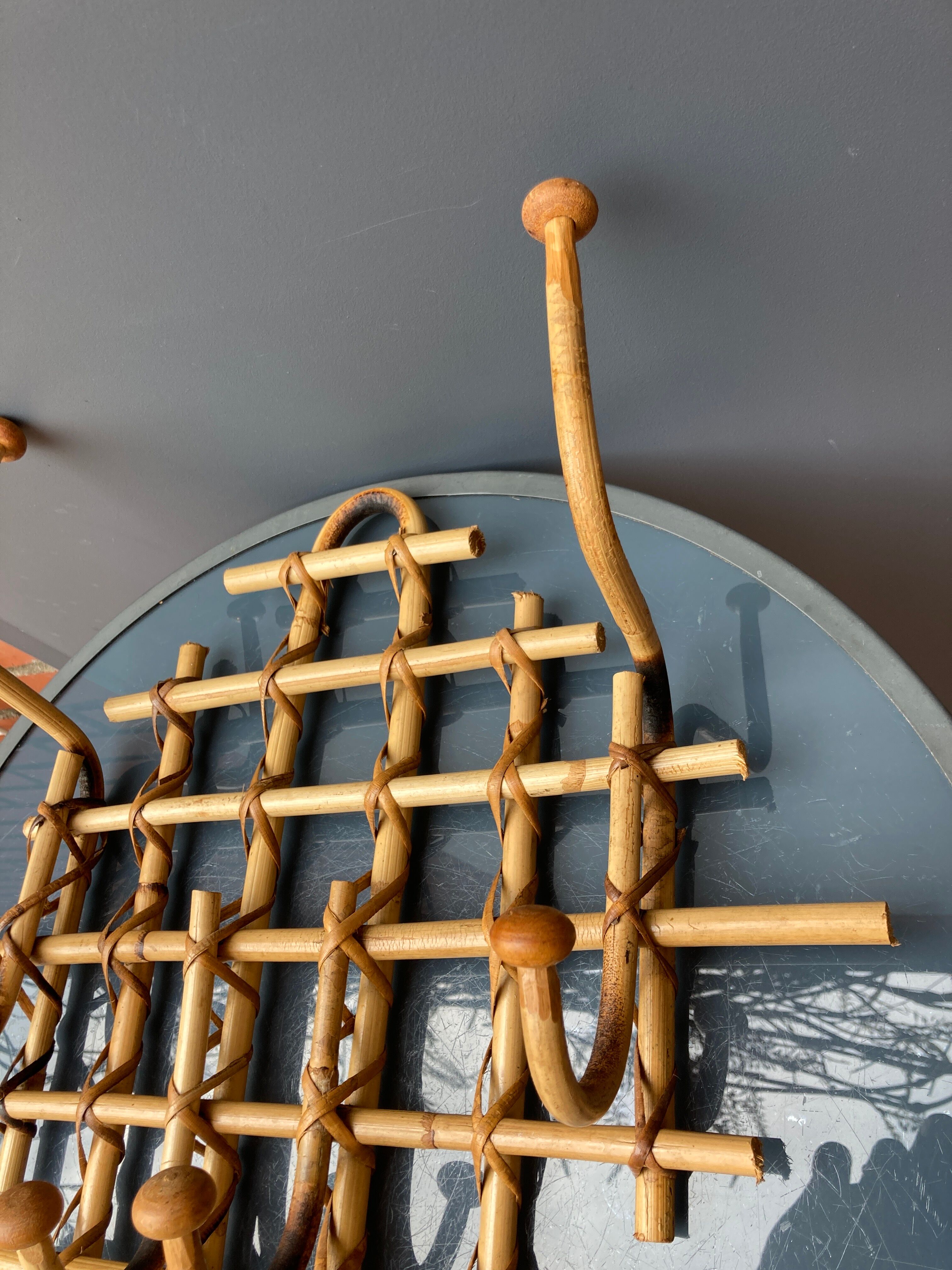 Bamboo wall coat rack