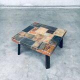 Brutalist Style Coffee Table in Slate Stone, 1970s