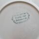 Antique flat plate, ironstone, Onnaing, Roses Mousses pattern.