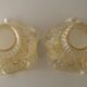 Matching Pair of Vintage French Amber Patterned Glass Shades 5594