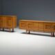Brutalist Oak Cabinet, Belgium, 1960s