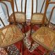 Suite of 4 chairs of Bistrot cannage Japy Frères 1920s