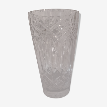 Vase en cristal signé taillé main XXè siècle