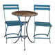 Guéridon métal et 2 chaises pliables