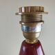Grande lampe vintage en céramique rouge signée Drimmer – abat-jour pl