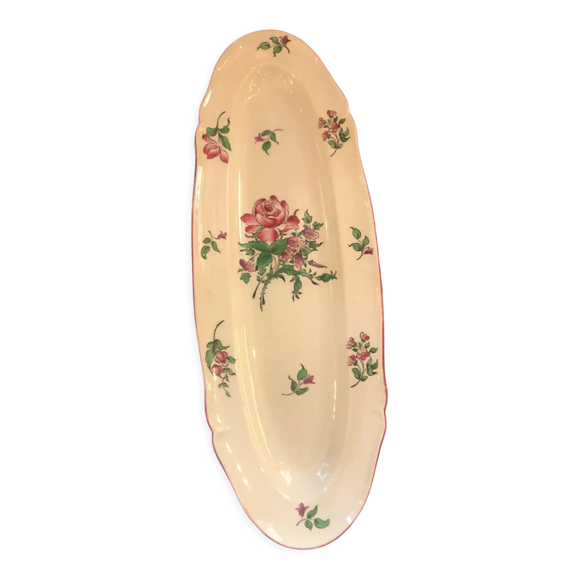 Plat long Luneville fleuri