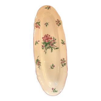 Long dish Luneville fleuri