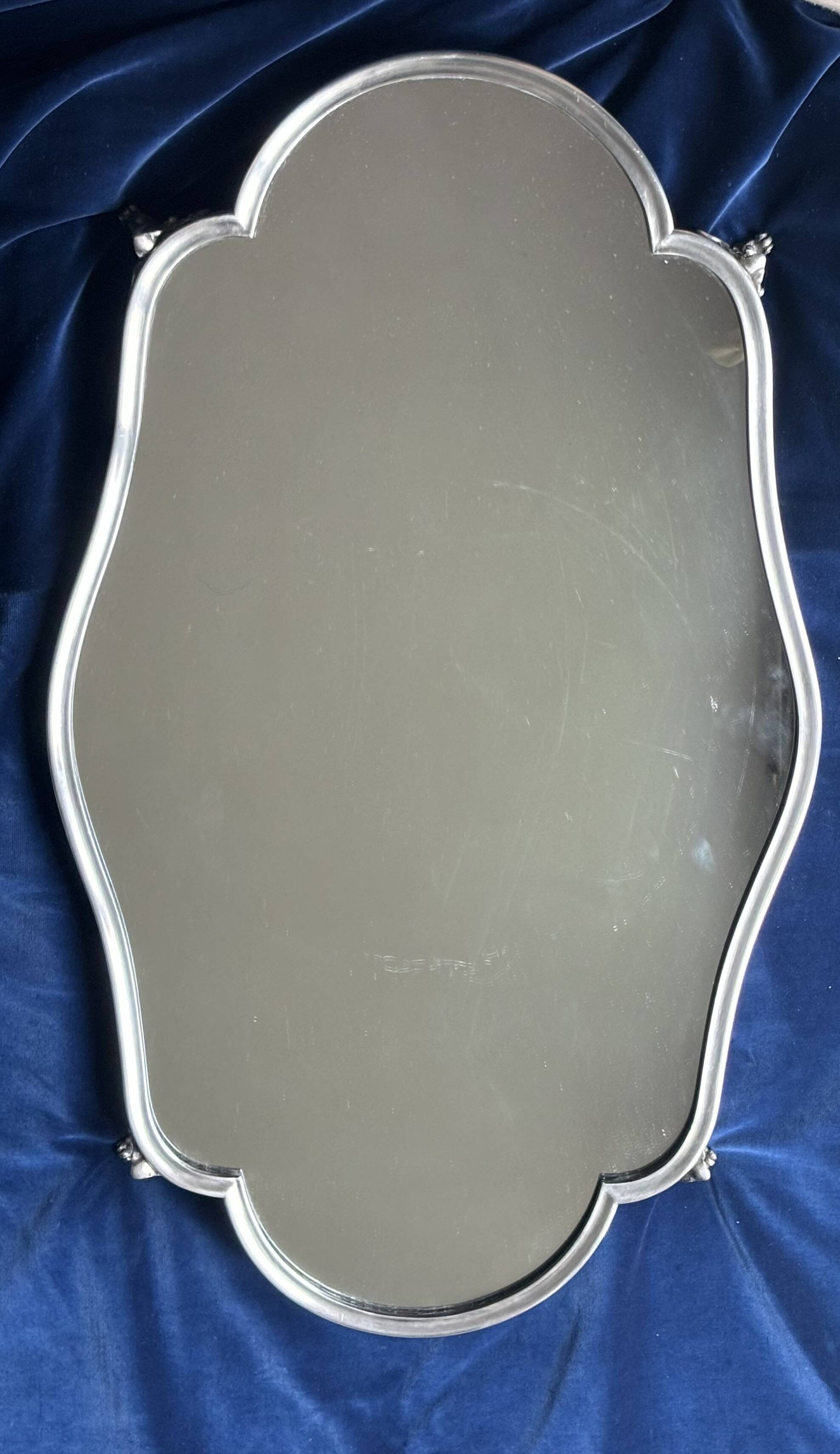 19th century mirror and silver table centrepiece