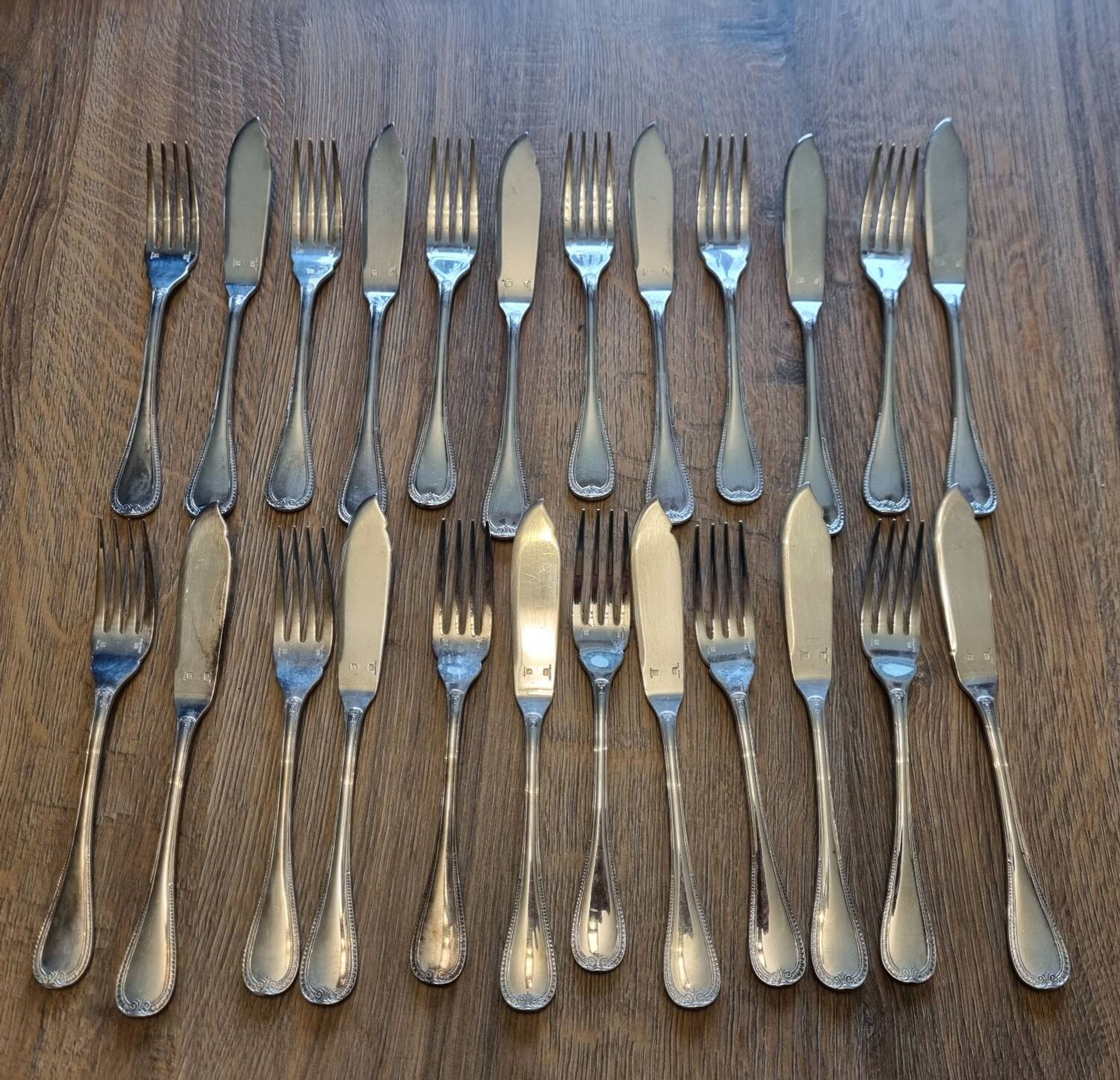 24 fish cutlery sets Christofle Malmaison model