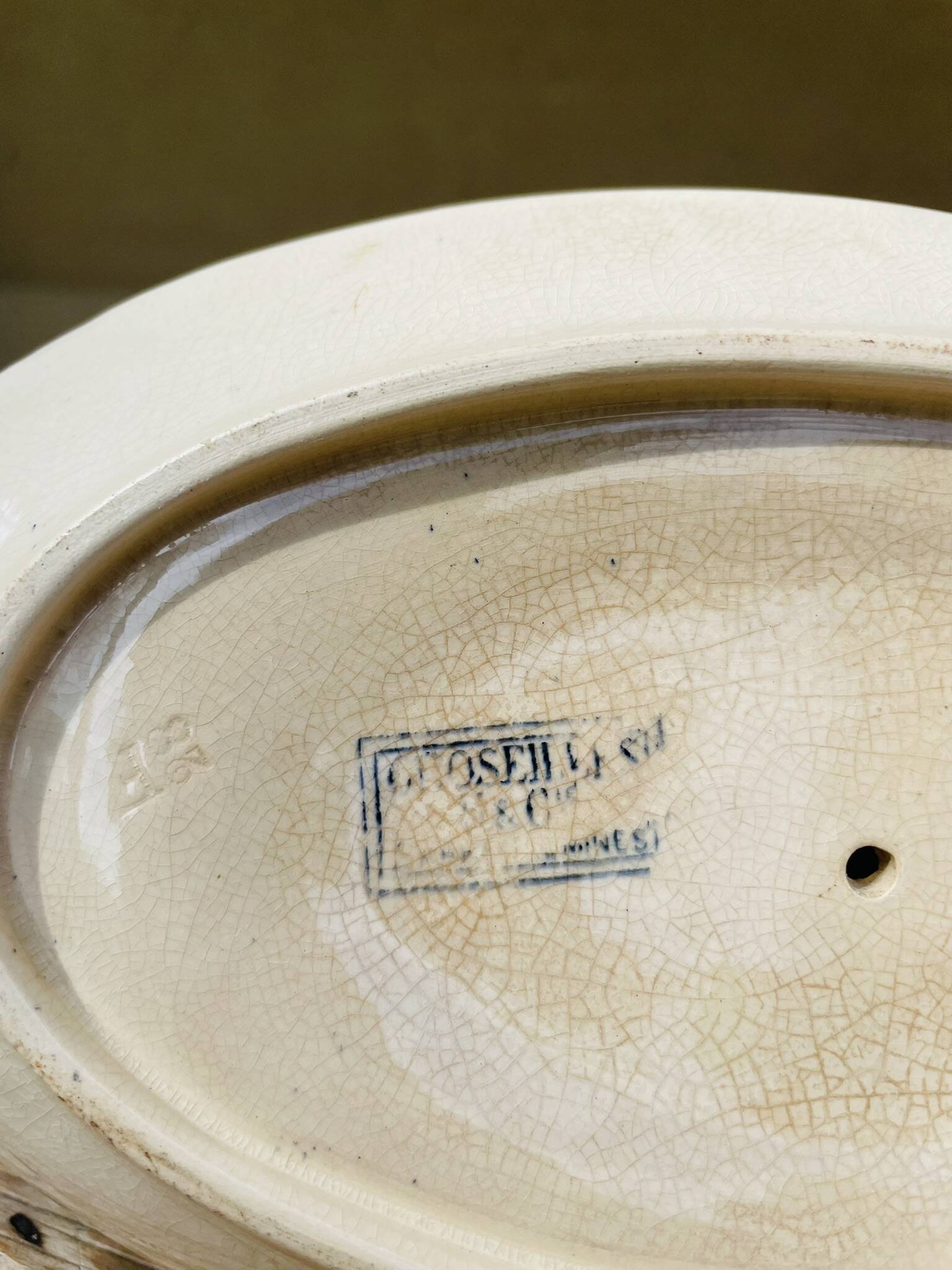 Sarreguemines iron clay sauceboat