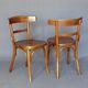 Set de 2 chaises bistrot fischel 1930, assises bois