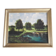 Old painting depicting a countryside landscape