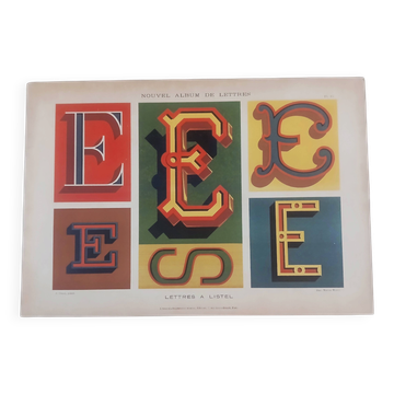 Lithographie de lettrage décoratif par Paul Fleury 1903
