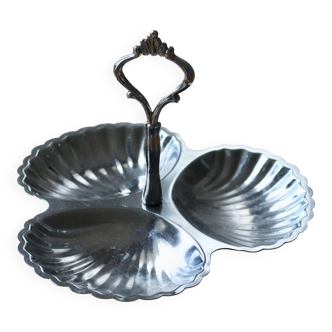 Vintage silver metal servant - Shell - 3 compartments