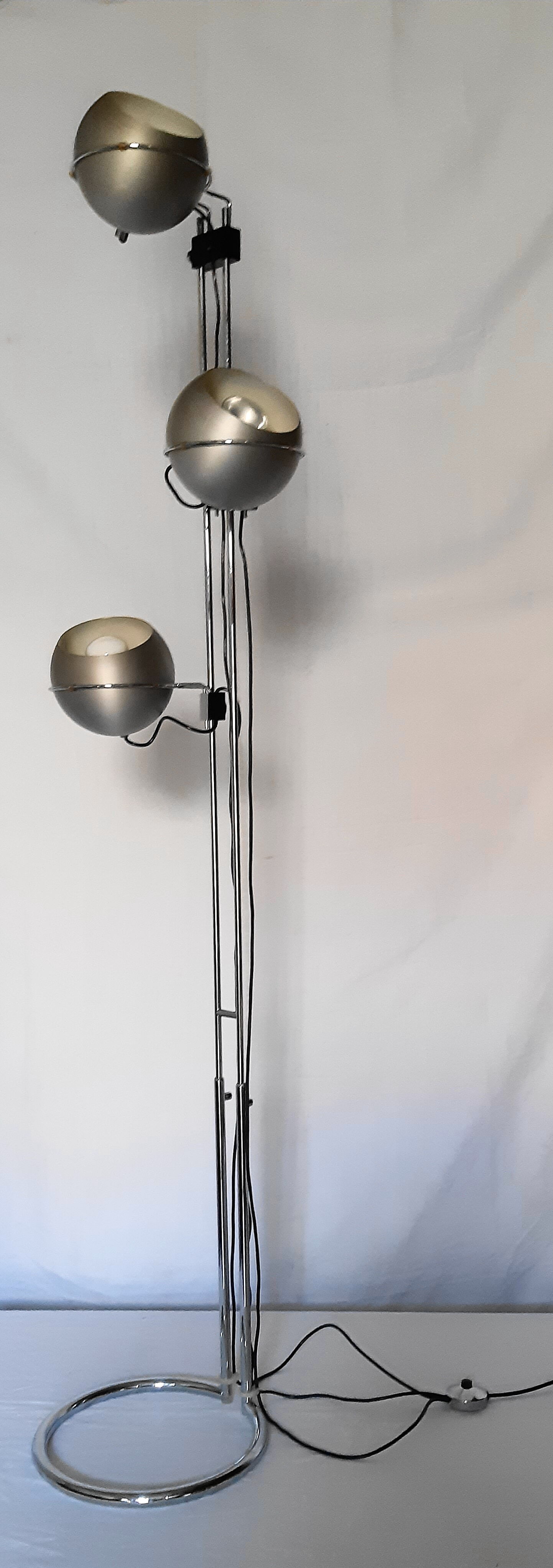 Floor lamp 3 globes "eyes-ball" by Goffredo Reggiani, 70s