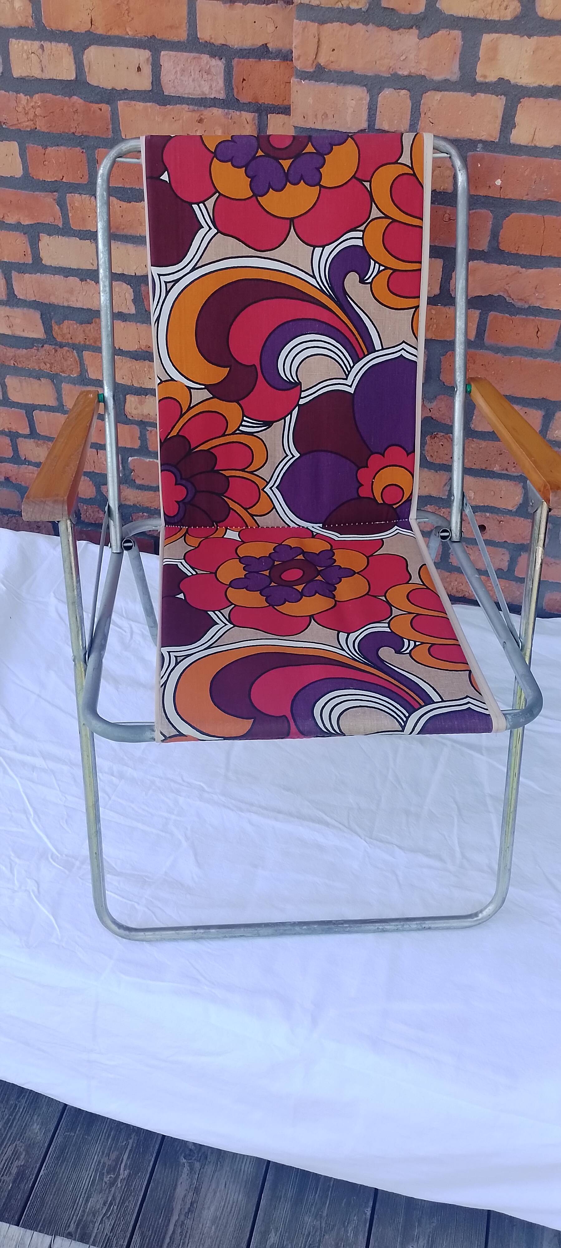 70's vintage fabric folding armchair