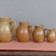 Set of 4 pitchers, CNP, Grès Village France.