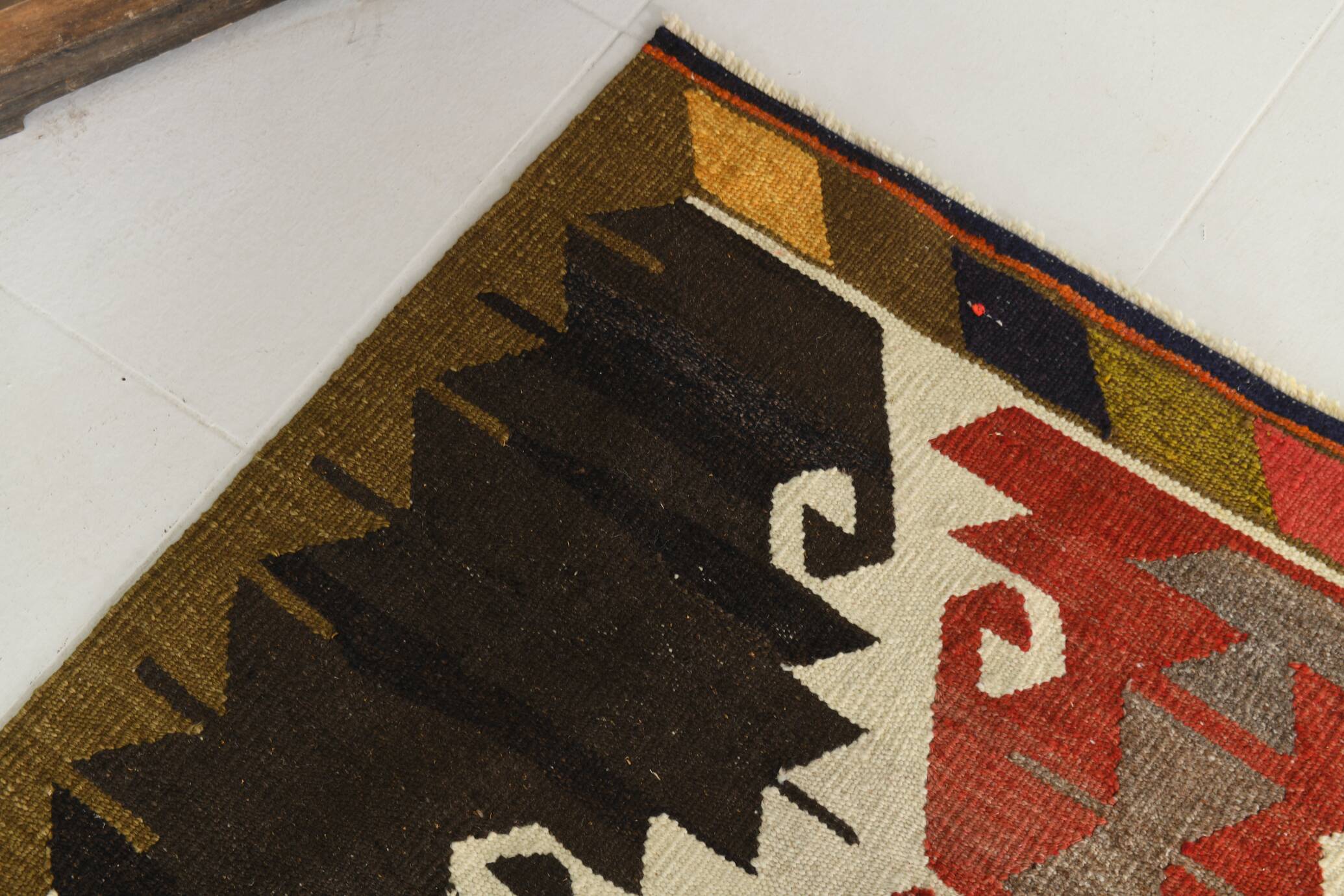 9x12 Geometric Style Turkish Vintage Kilim Rug, 264x383Cm