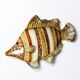 Vintage ceramic wall fish in glazed handmade style, 1970s-1980s.