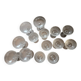 Lot de 13 coupes à champagne vintage en verre taillé / bistrot