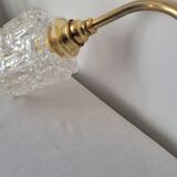 Wall lamp in glass, brass and porcelain