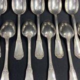 Set of 12 small silver-plated Regency-style spoons
