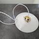 Old Art Deco portable pendant lamp with smooth opaline lampshade, diameter TBE 25.5 cm