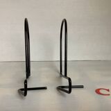 Pair of black metal bookends C