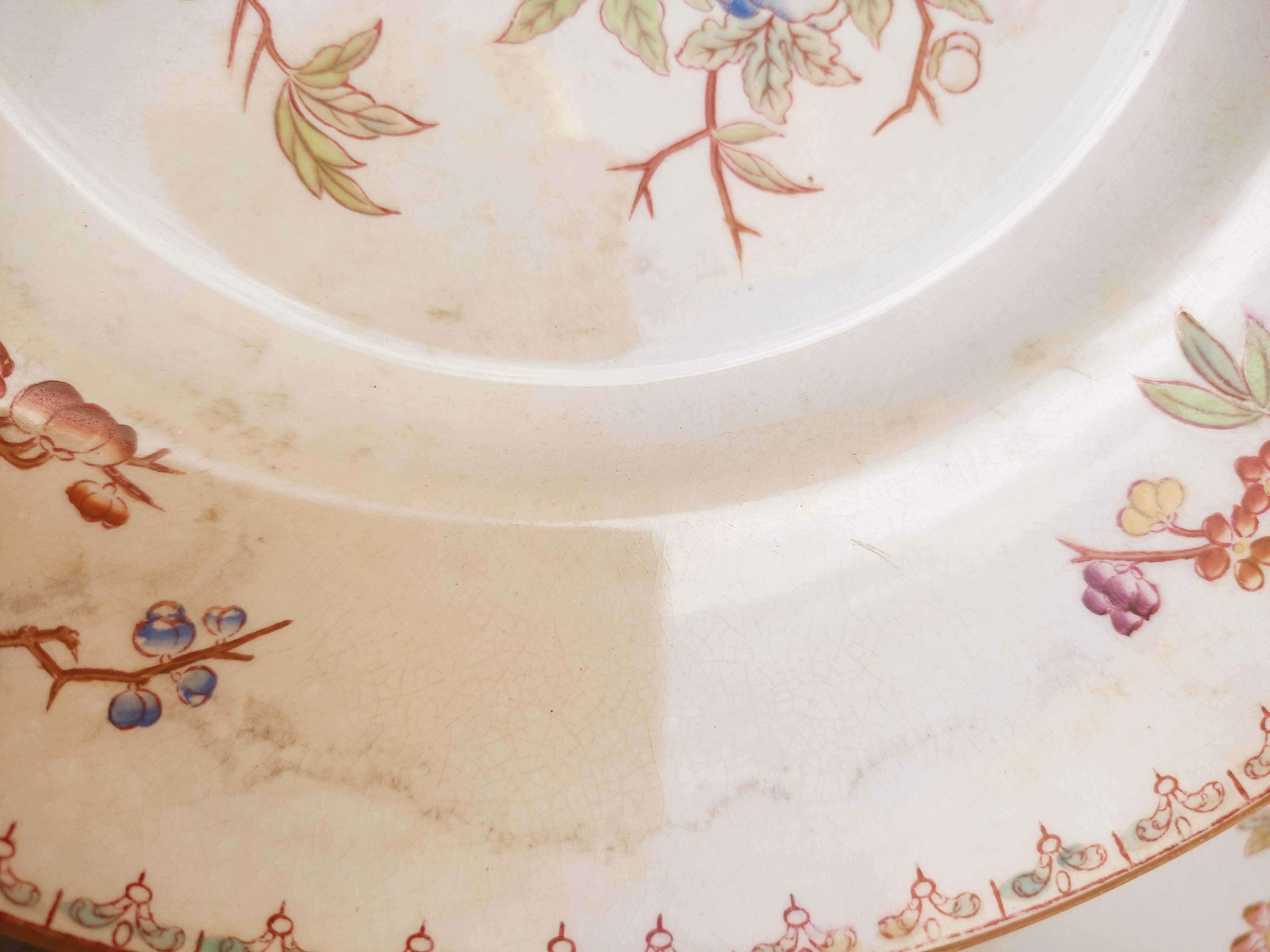 8 flat plates Sarreguemines décor Minton