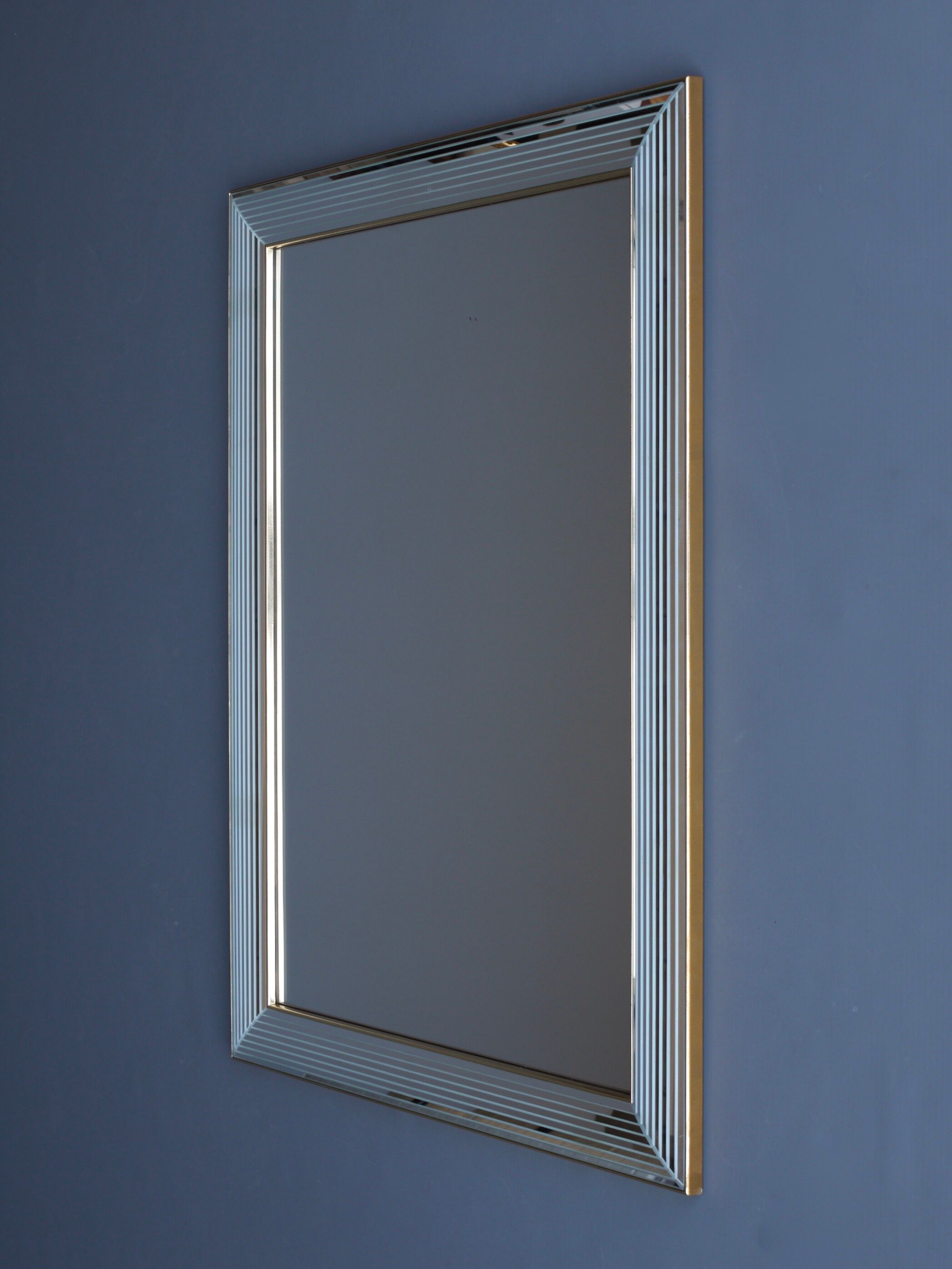 Miroir mural belge vintage par deknudt, années 1980