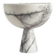 XL white/lilac marble pedestal bowl