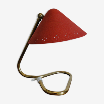 Lampe de chevet vintage rouge 1950