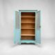 Vintage grey-green glass cabinet from the 1960s.