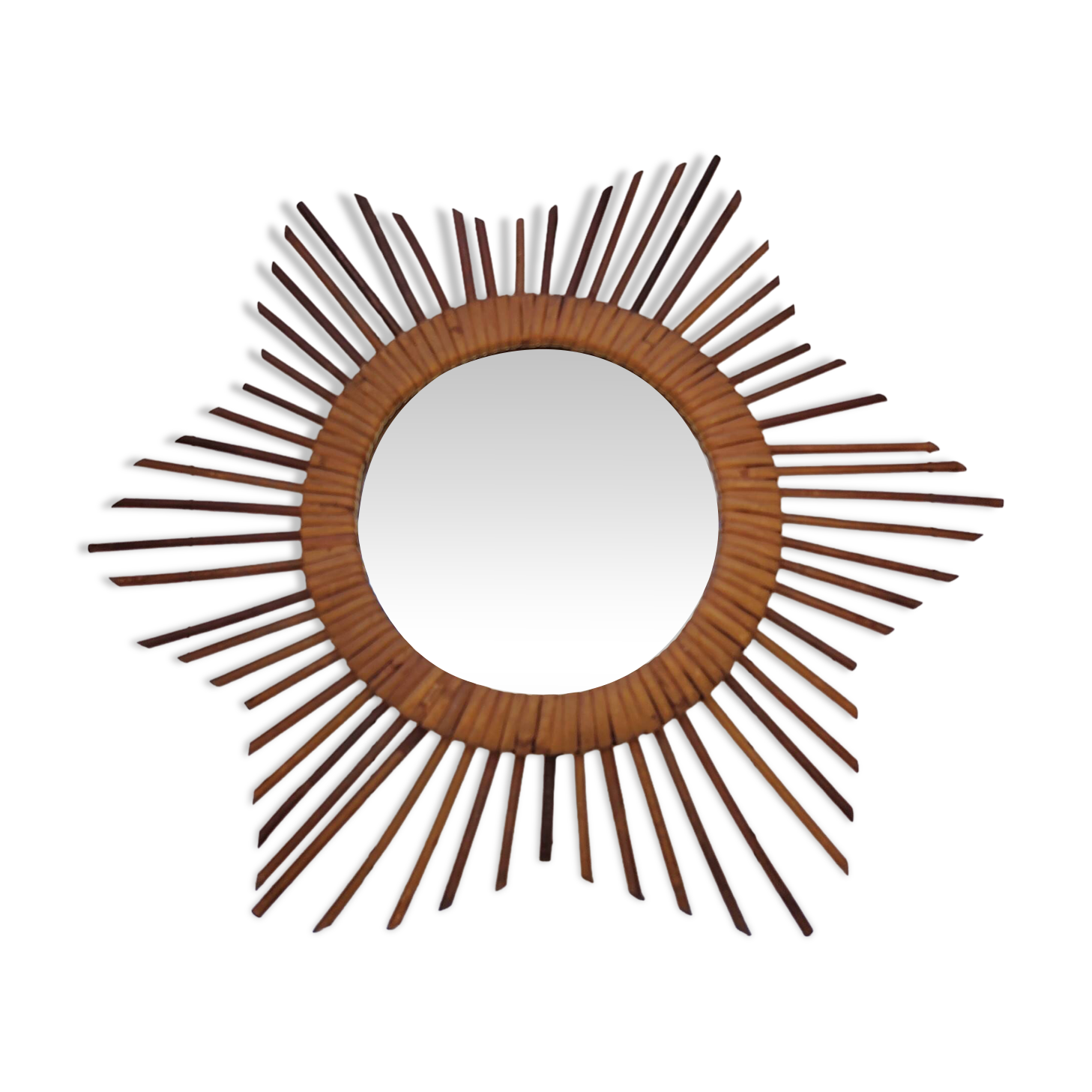 Rattan sun mirror, 1960s design, vintage