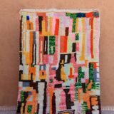 Tapis marocain berbère boujad multicolore moderne