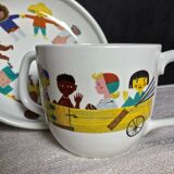 Children's dishes or birth gift Plate and bowl Utan gränser gustavsberg vintage design scan