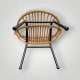 Fauteuil vintage pour enfant en bambou et rotin