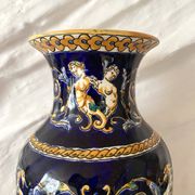 Earthenware vase from Gien with Renaissance decoration.
