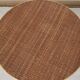 Old round rattan table, vintage from the 70s - 80s. Small table, or side table.