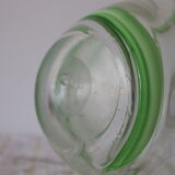 Blown glass vase with green pattern