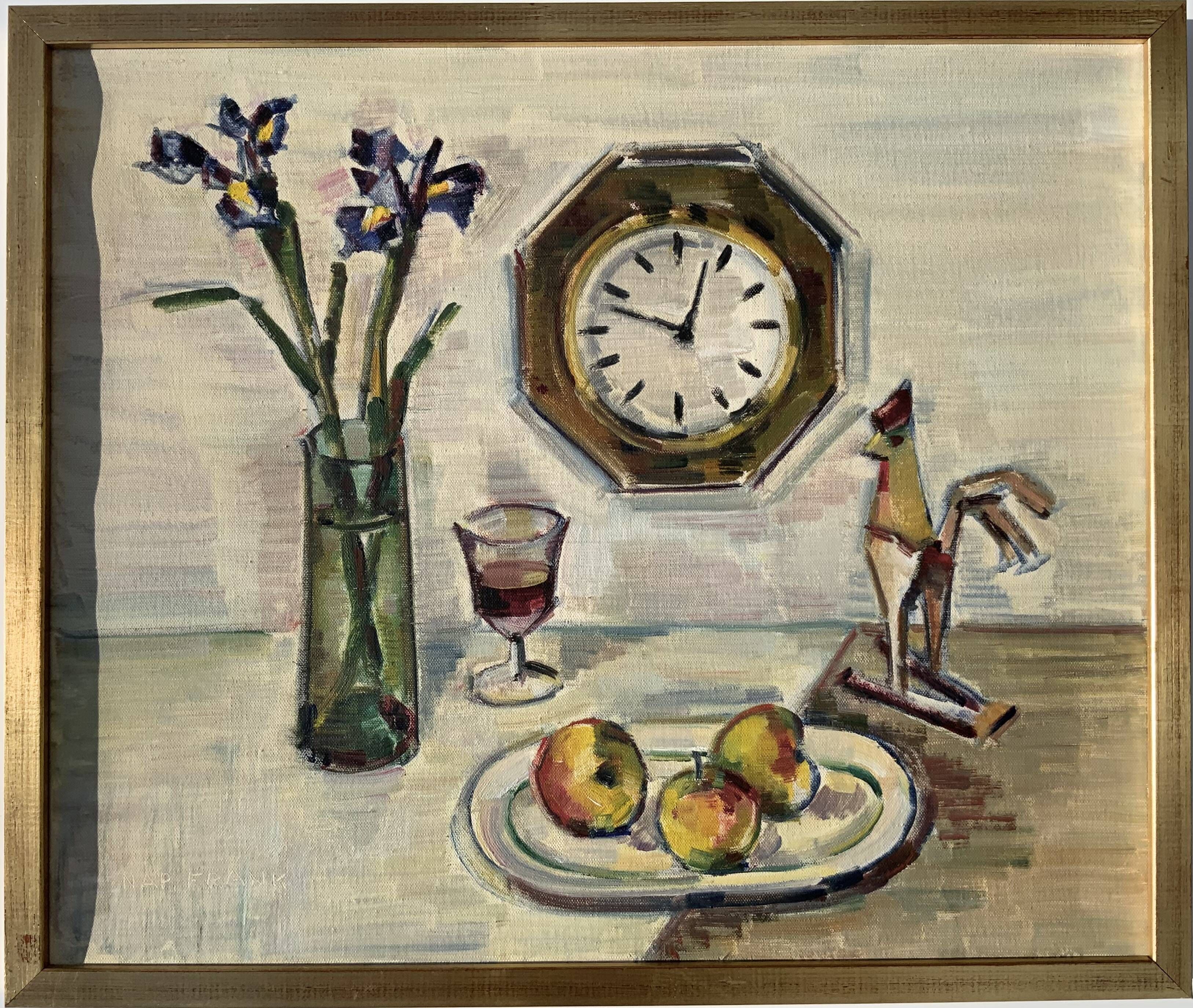 Original Stillife Mid 20th Century Swedish Oil Painting signed by Napoleon Frank 1960s