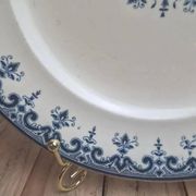 Antique plate Terre de Fer Clairefontaine Rouen blue decoration