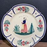 Six earthenware plates signed HB Quimper