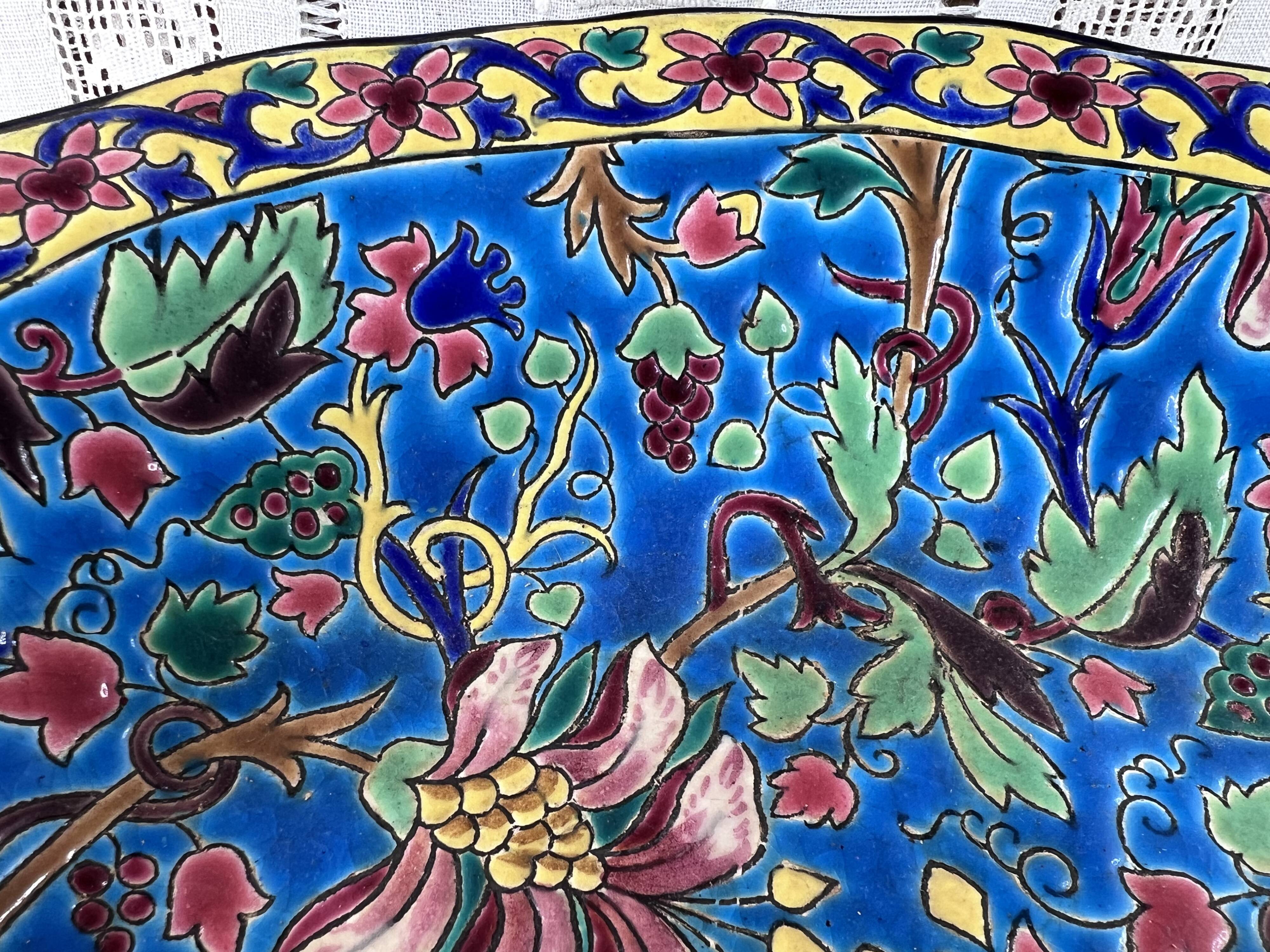 Decorative bowl in Longwy enamels