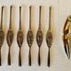 Set of 6 lobster forks and tongs, silver plated metal by Silea, circa 70