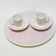 Pie Dish + 2 Vichy Porcelain Cups Philippe Deshoulières Lourioux